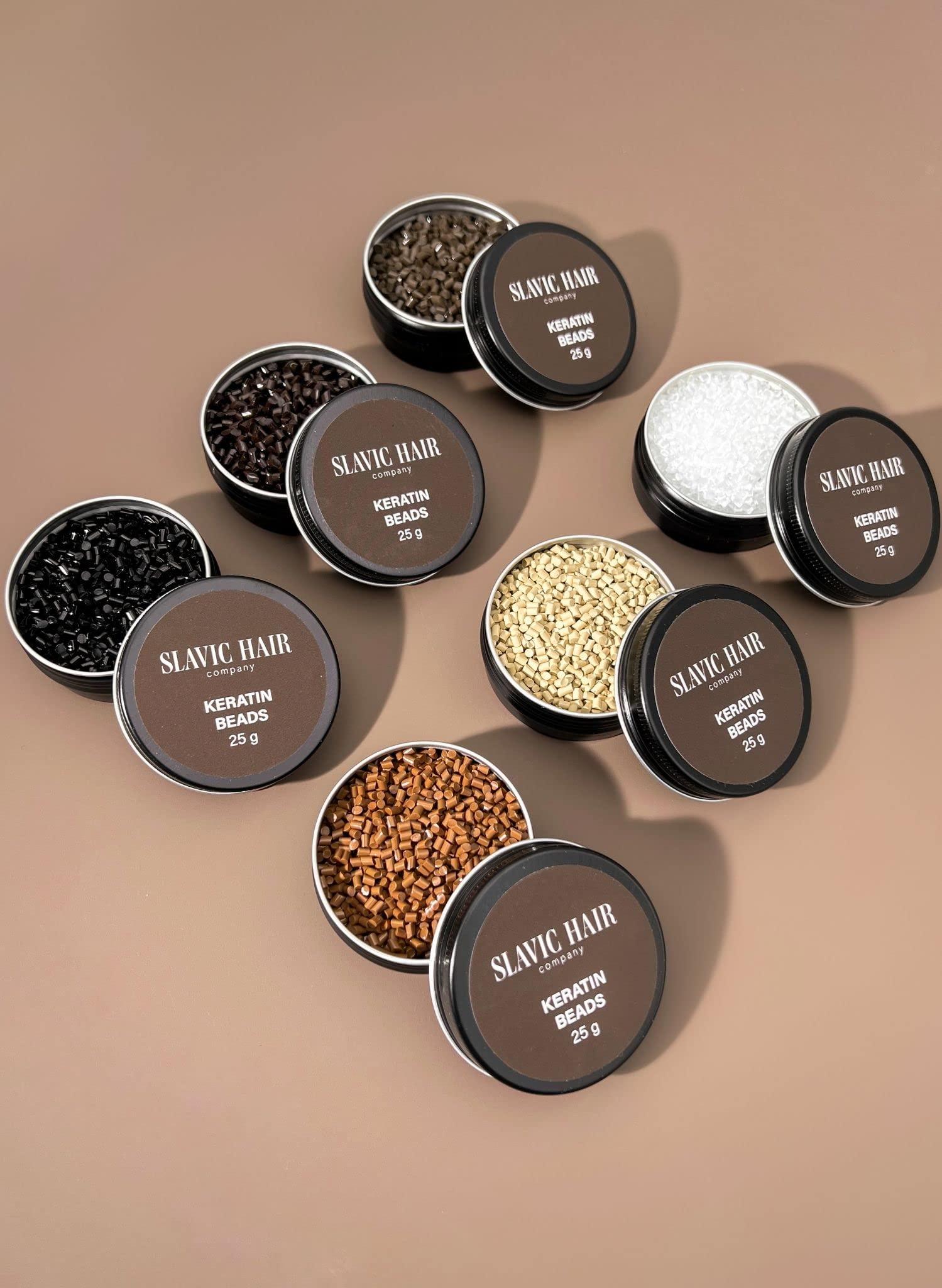 Slavic Hair 0.9 OZ Italian Keratin Glue for Hair Extensions Hot Fusion Flat/Nail/U/I Tip Beads Granules Pellet (Beige)