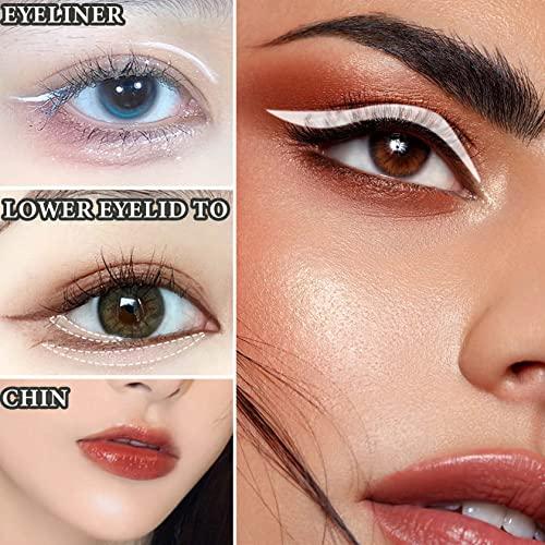 WENJLYJ WENJLYJ 12 PCS White Eyeliner Pencils,Professional Long Lasting Waterproof White Makeup Pencils,Highly Pigmented Inner Corner Eye Highlighter Eyeliner Pencil White Eye Liner Pen Sets for Women