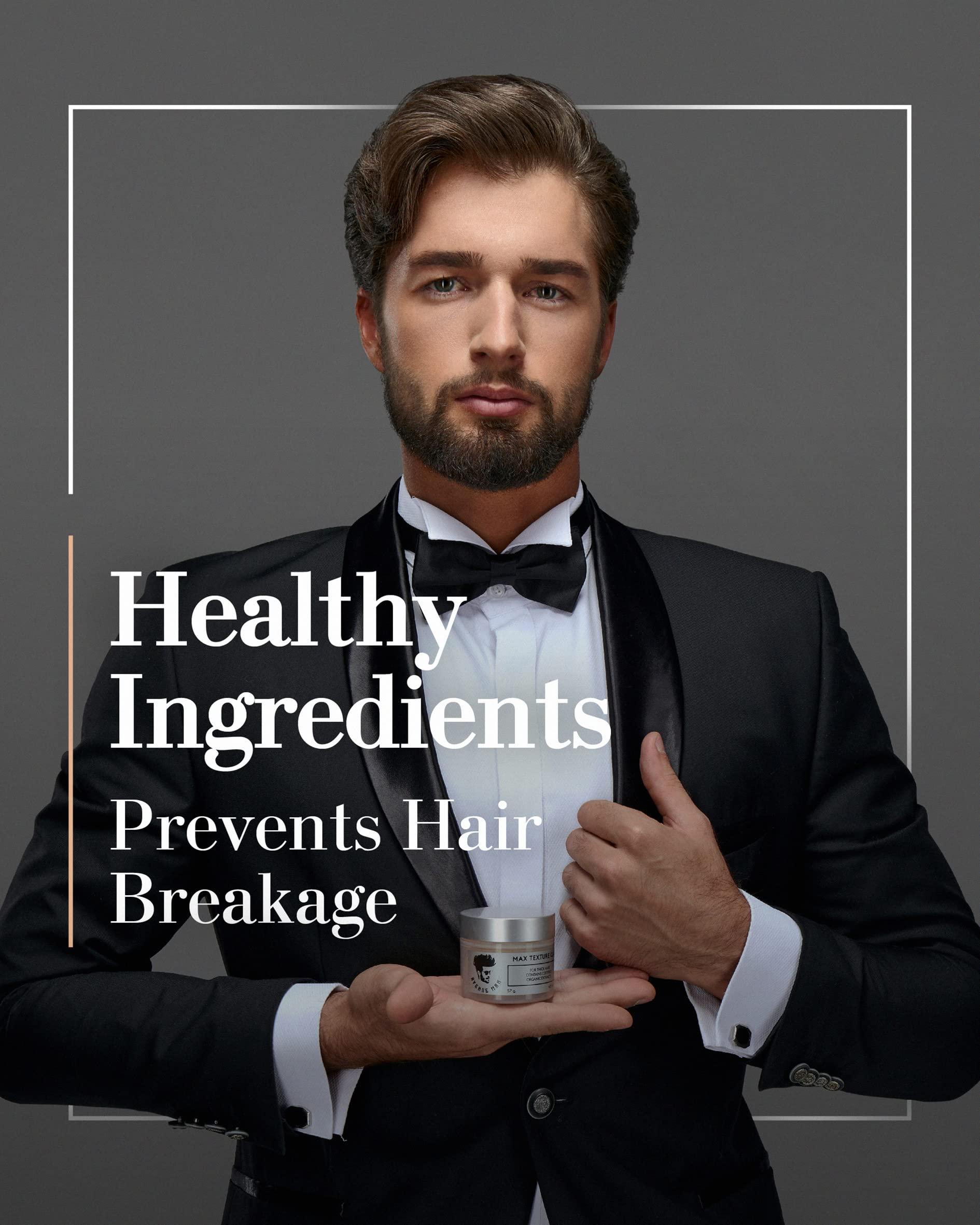 Avenue Man Avenue Man Max Texture Clay - Hair Products for Men (2oz) - Hair Pomade with Herbal Extracts for Wet or Dry Hair - Paraben-Free Hair Putty - Improved Formula