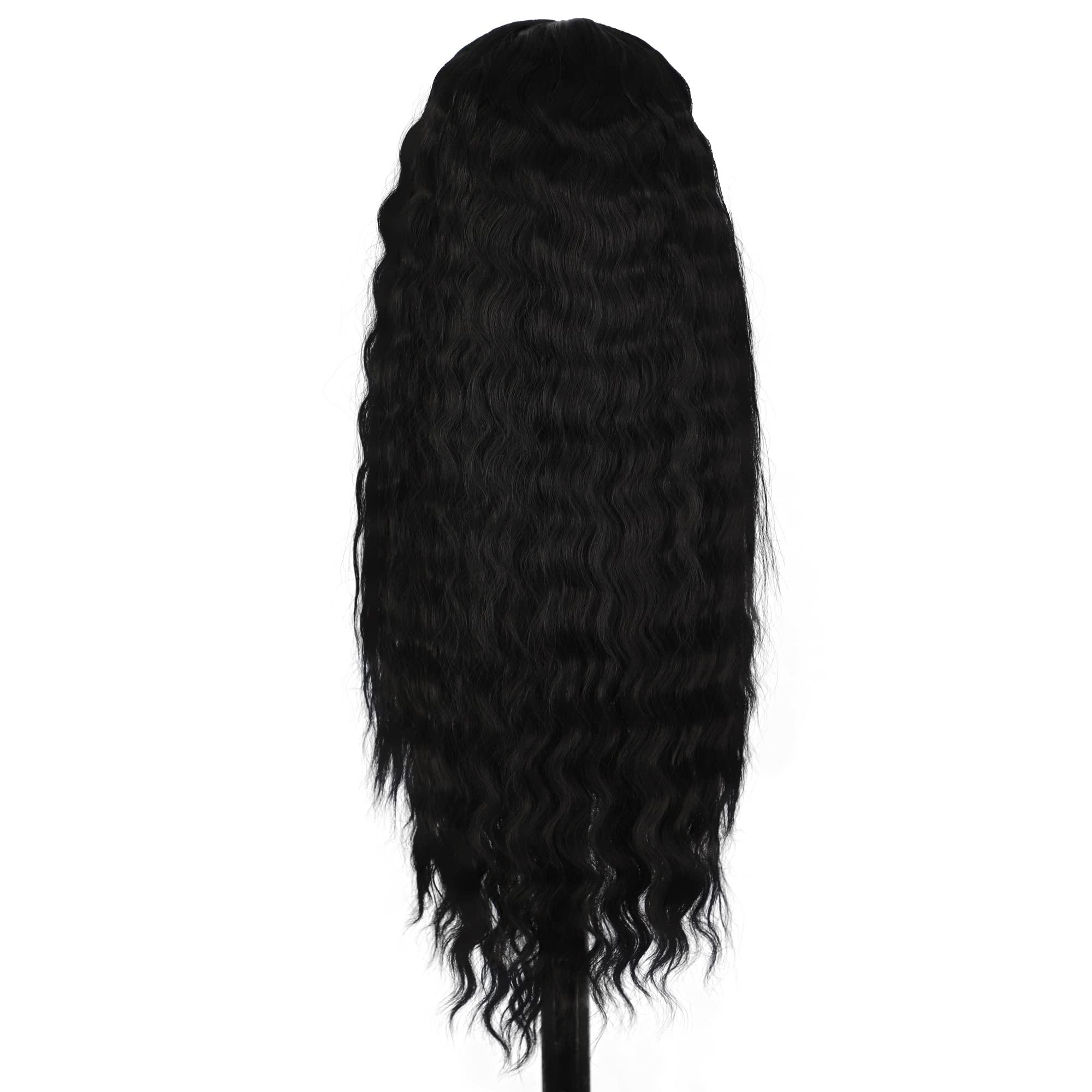 Wiginway Wiginway Long Black Wig, Long Water Wave Curly Wigs for Women, Middle Part Wig Natural Looking for Daily Party Use, 26 Inch