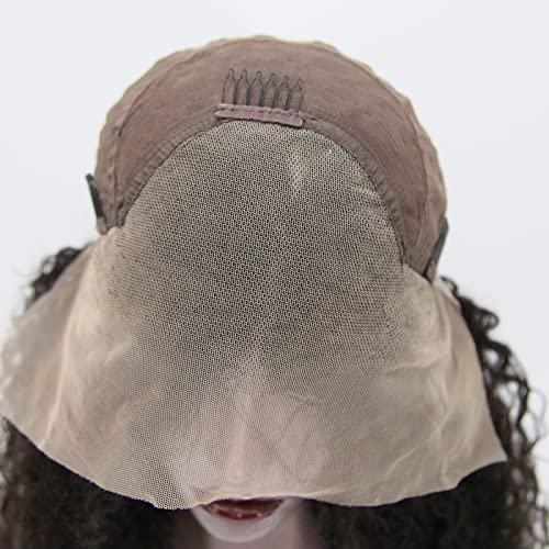 zigzag hair zigzag hair Short Bob Curly Lace Front Wig Human Hair for Black Women 180% Density Loose Deep Curly HD Transparent 13x4 Lace Wig Middle Part Pre Plucked with Baby Hair (16 Inch, Curly)