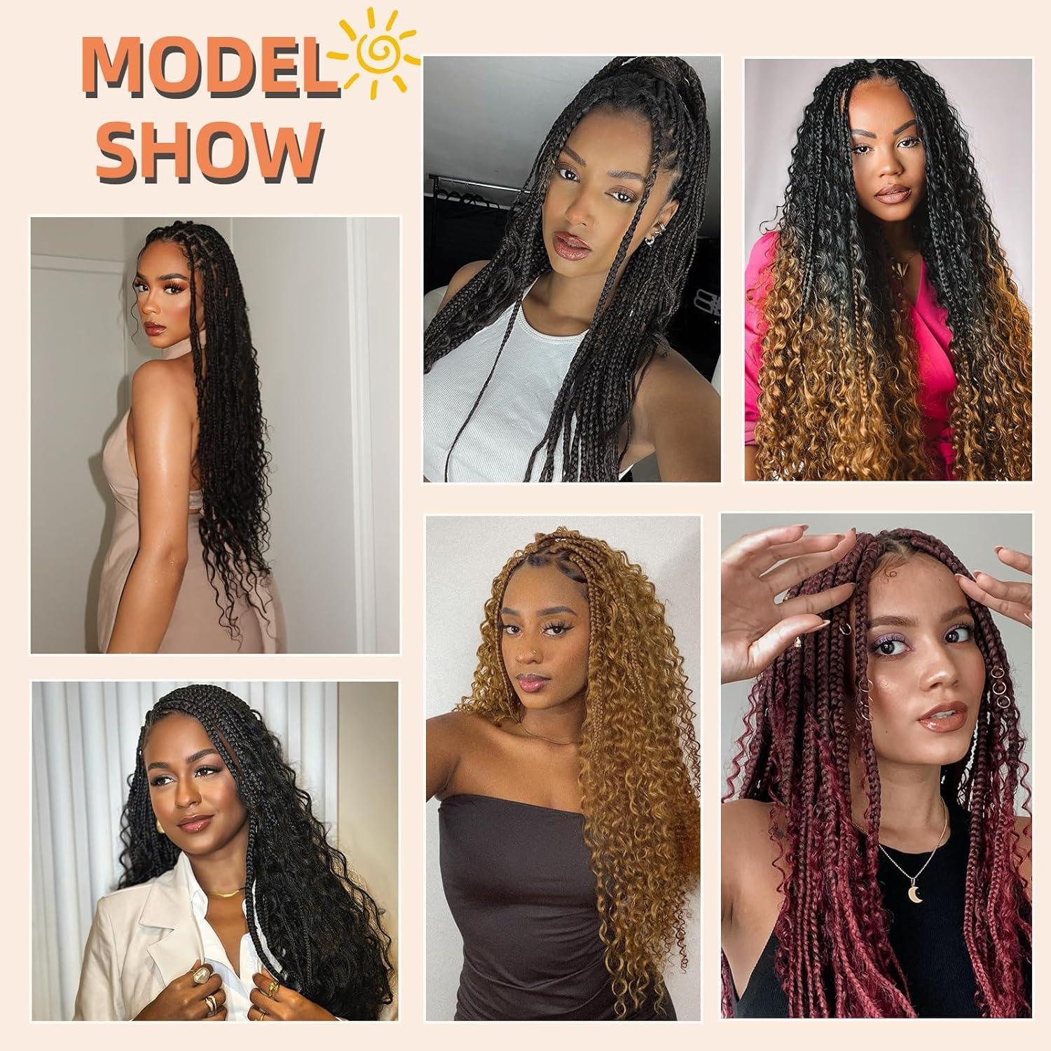 SUYIAPIY SUYIAPIY Boho Hair for Braiding Deep Wave Bulk Hair for Braiding Curly Braiding Hair Wet and Wavy Braiding Hair Deep Water Wave Braiding Hair Extensions (Bug#, 18 inch,8pack)