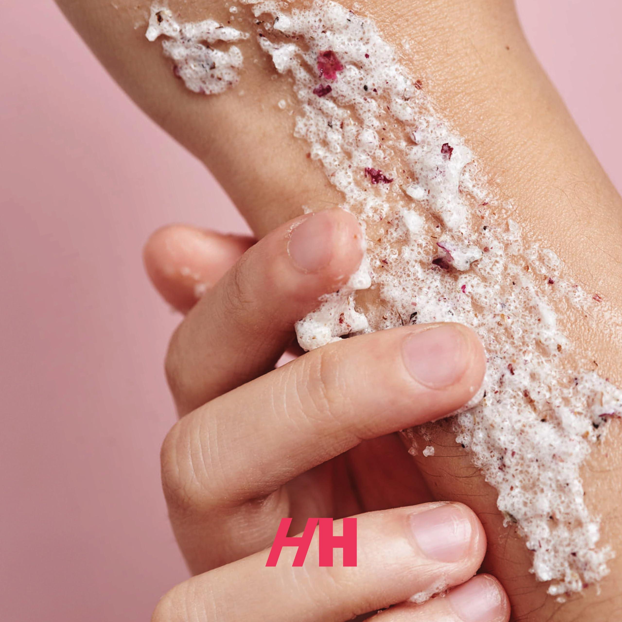 Handmade Heroes Rose Petal Scrub Foot & Body Exfoliator and Lip Scrub Bundle - 100% Natural Vegan Skin Care by Handmade Heroes