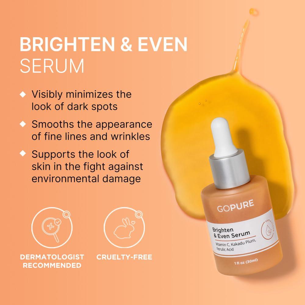 goPure goPure - Skincare Essentials Set - Anti Wrinkle Cream, Vitamin C, Dramatically Dewy and Firm & Lift Serums