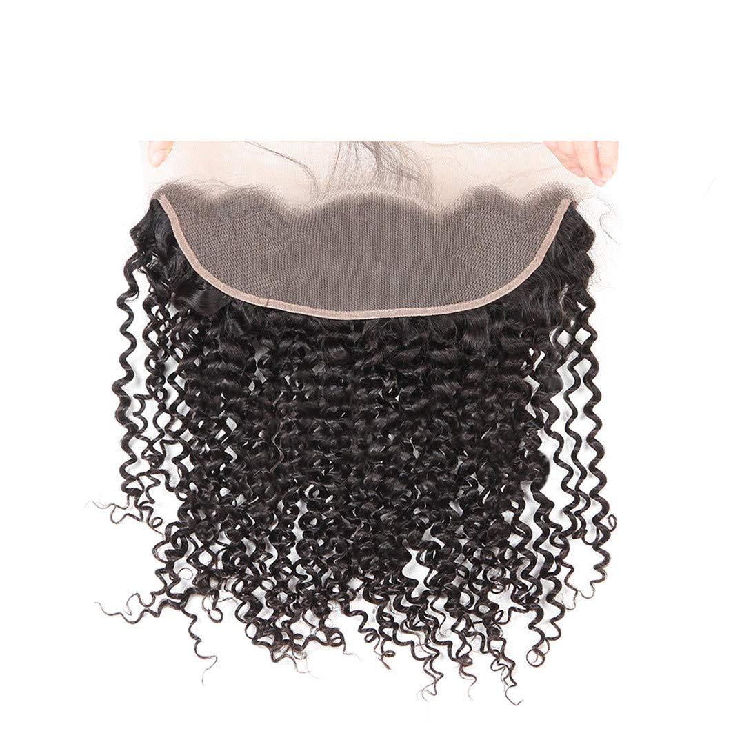 SSJFZM Hair Malaysian Hair Bundles With Closure Kinky Curly Hair 3 Bundles With Closure Frontal 100% Remy Human Hair Bundles Free Part 16 & 18 & 20 & Closure 14