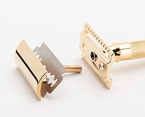 MERKUR Merkur Classic 2-Piece Double Edge Safety Razor Gold Plated, 1 Count