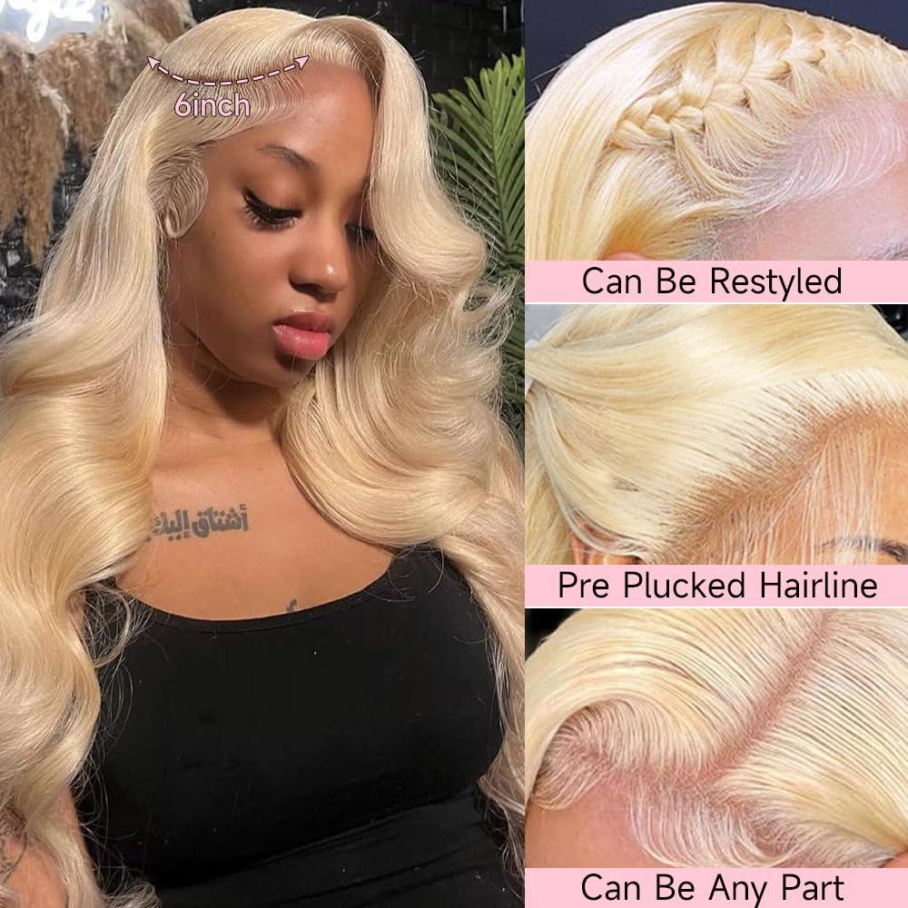 Loyom Loyom Blonde Lace Front Wigs Human Hair 613 HD Lace Frontal Wig 13x6 180% Density 613 Lace Front Wig Human Hair 12A 613 Body Wave Lace Front Wigs Human Hair Blonde Human Hair Wig Pre Plucked 20 Inch
