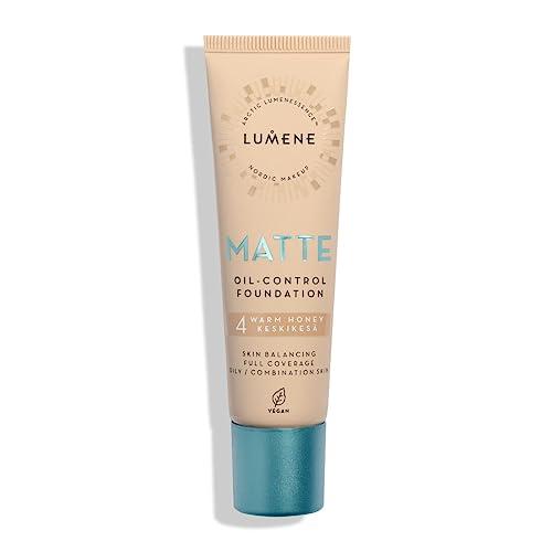 Lumene Lumene Matte Oil-control Foundation for Oily and Combination Skin Full Coverage with Arctic Meadowsweet 30 ml / 1.0 Fl.Oz. (4 Warm Honey)