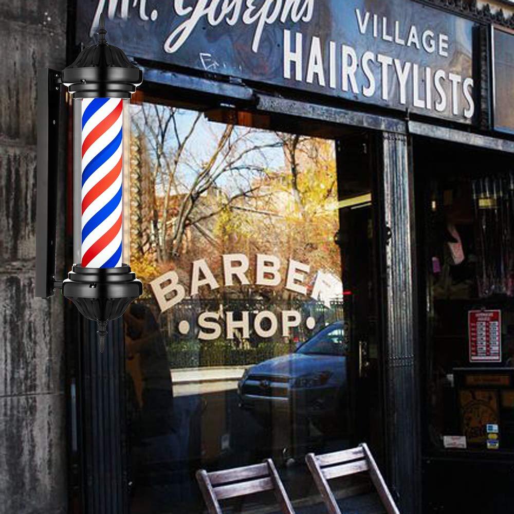 YUBAOJUN Barber Pole LED Light 30"in Hair Salon Sign Light lassic Style Hair Salon Barber Shop Open Sign,Rotating Red White Blue LED StripsWaterproof Save Energy
