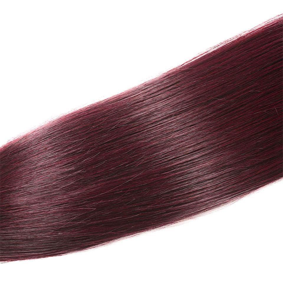 Biottihair Red Wine Ombre Bundles Human Hair 1B99J Bundles Straight Remy Hair 24 26 28 Inch 1B99J Burgundy Straight Human Hair Bundles for Black Women Extenison 3 Bundles