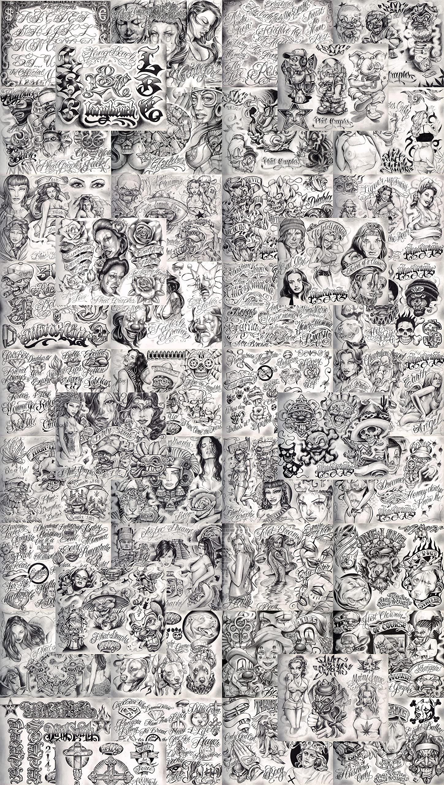 Tattoo Life Boog From The Streets With Love Gangsta Style Tattoo Flash 46 Sheets 11x14" Amazing Set For Tattoo Shop Display …