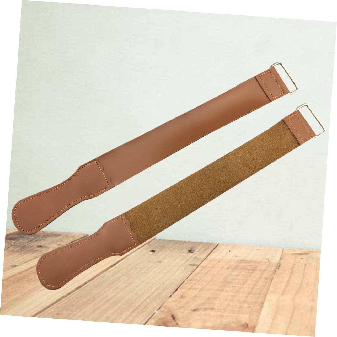 HONMEET HONMEET Leather Sharpening Strop Kit 2PCS Barbers Strop for Razor Blades Woodworking Tools and Scissors Straight Razor Strop
