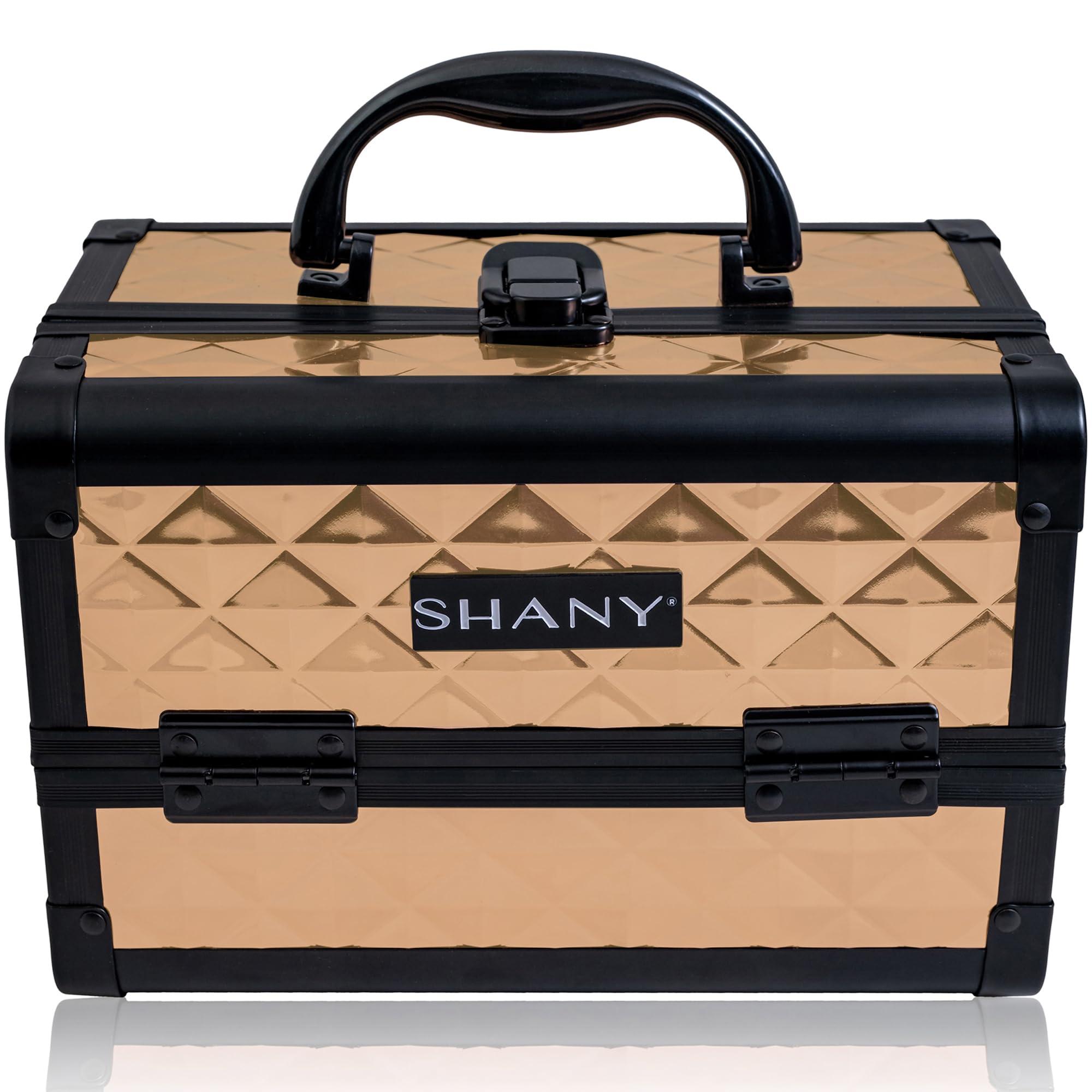 SHANY SHANY Chic Makeup Train Case Cosmetic Box Portable Makeup Case Cosmetics Beauty Organizer Jewelry storage with Locks, Multi trays Makeup Storage Box with Makeup Mirror - ROSA