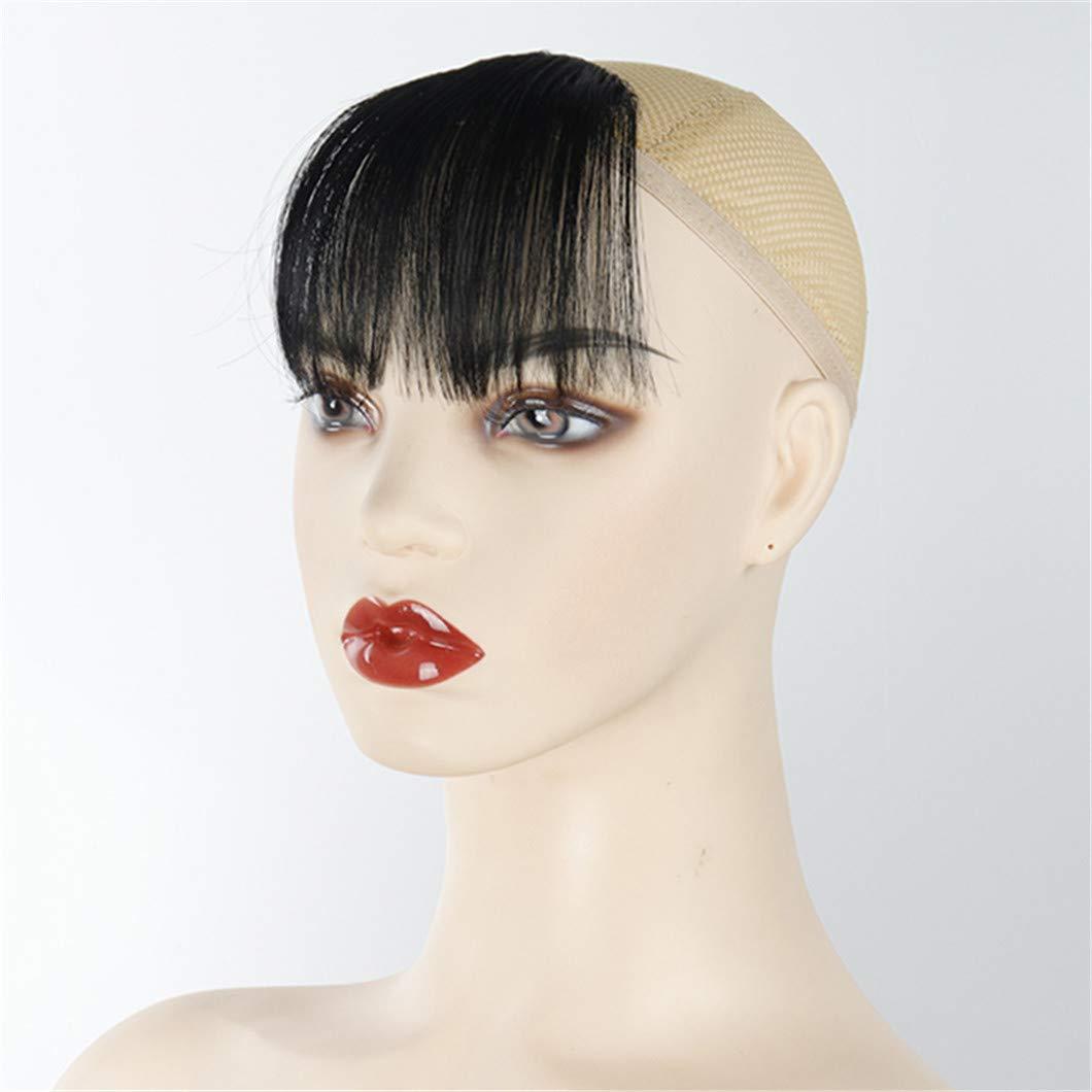 SSJFZM Clip In Hair Bangs Hairpiece Synthetic Fake Bang Hair Piece Clip In Hair Extension Air Bangs Clip On Bangs Black Brown D05-12 6inches