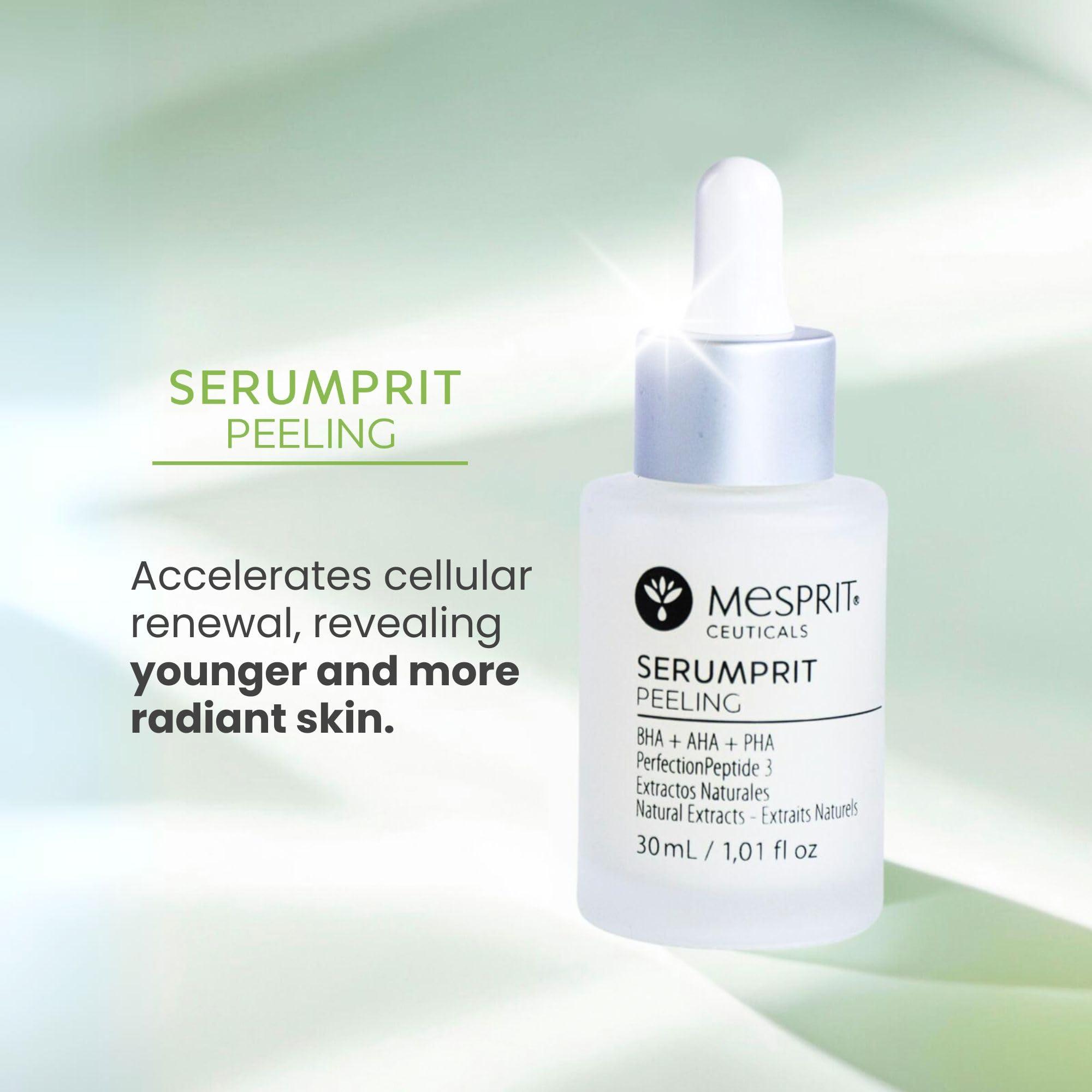 MESPRITCEUTICALS Facial Serum Peeling with PHA AHA BHA Exfoliant and PerfectionPeptide P3 | Age-Defying Pore Refining Formula - Advanced Face Serum (1.01 fl oz)