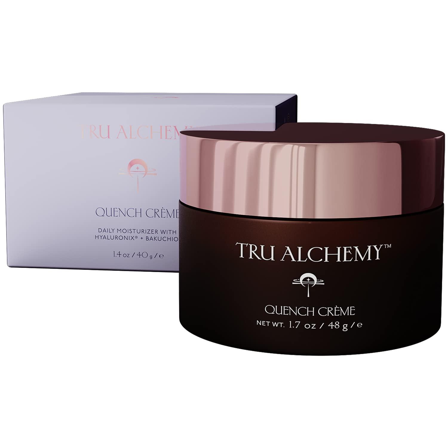 Tru Alchemy Tru Alchemy Glow Serum + Quench Crme | Resurfacing Radiance Facial Serum with Bakuchiol, Glycolic & Lactic Acid + Skin-Renewing Total Immersion Face Cream | 1 fl oz30ml // 1.7 fl oz/48 g
