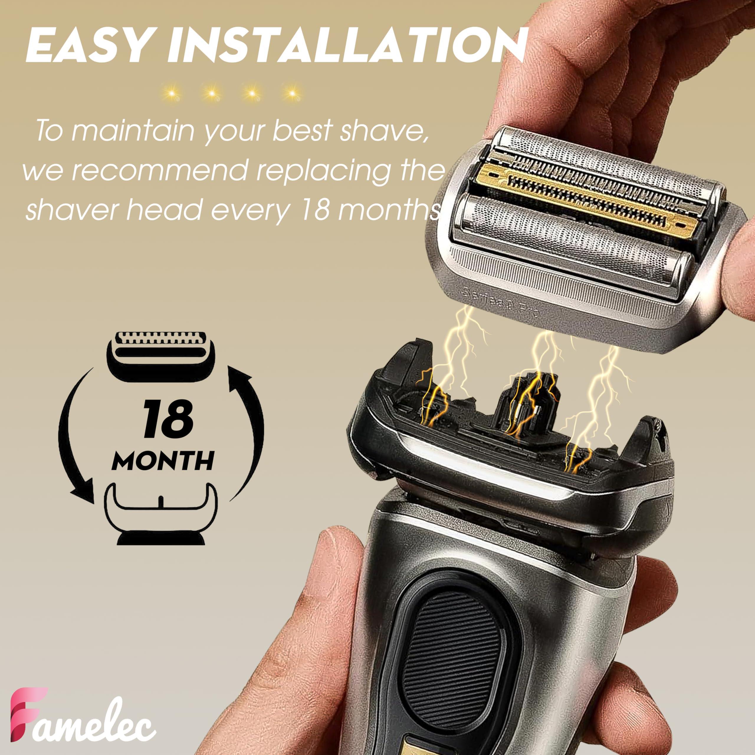 FAMELEC FAMELEC 94M Electric Razor Head for Braun Series 9 Pro, Compatible with Braun Series 9 Replacement Heads, Fit for Braun S9 Sport Replacement Head 9599cc, 9330s Wet&Dry, 9487cc, 9597cc, 9577cc, 9567cc