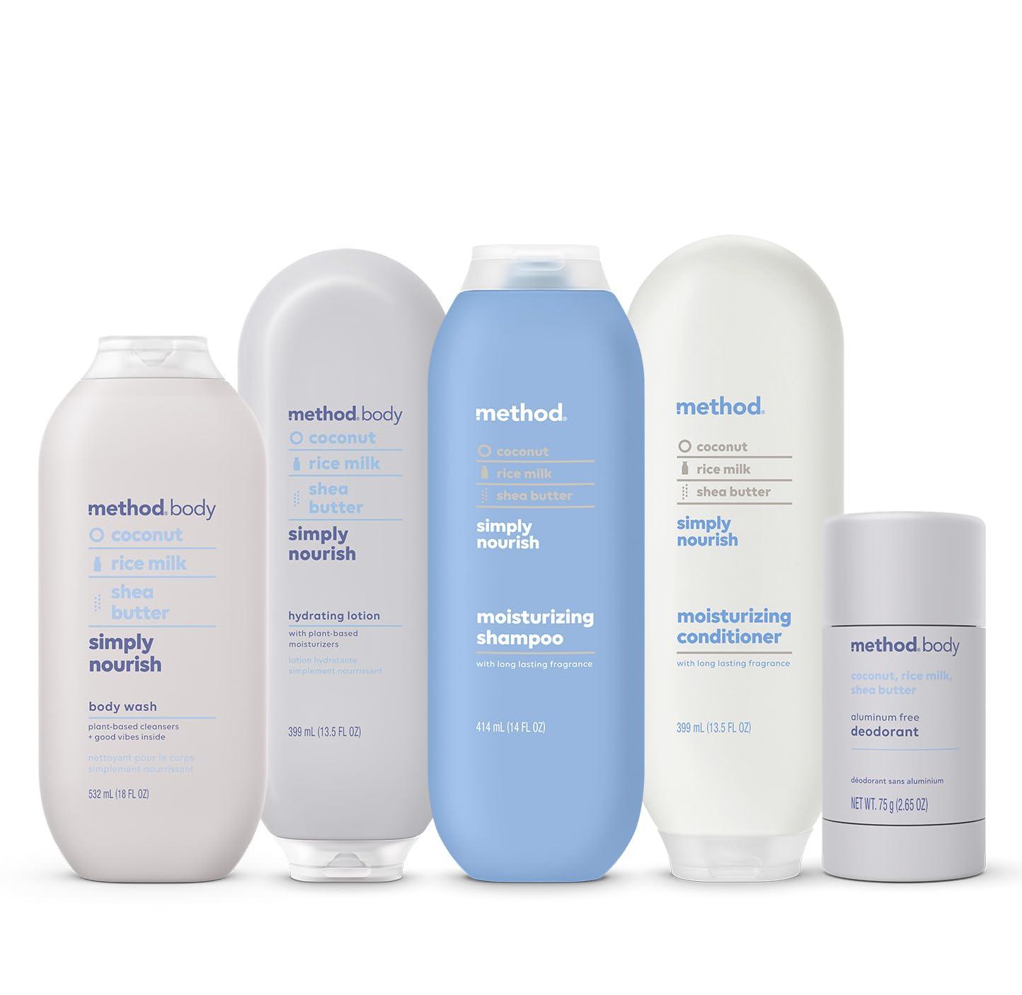 Method Method Moisturizing Conditioner, Simply Nourish with Shea Butter, Coconut, and Rice Milk Scent Notes, Paraben and Sulfate Free, 13.5 oz (Pack of 3)