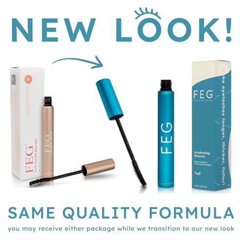 FEG FEG Accelerating Mascara with Growth Serum | Eyelash Growth Mascara with Natural Ingredients to Lengthen, Thicken, Curl, and Darken Your Lashes | Lengthens and Defines Eyelashes | 3 mL | Single Pack