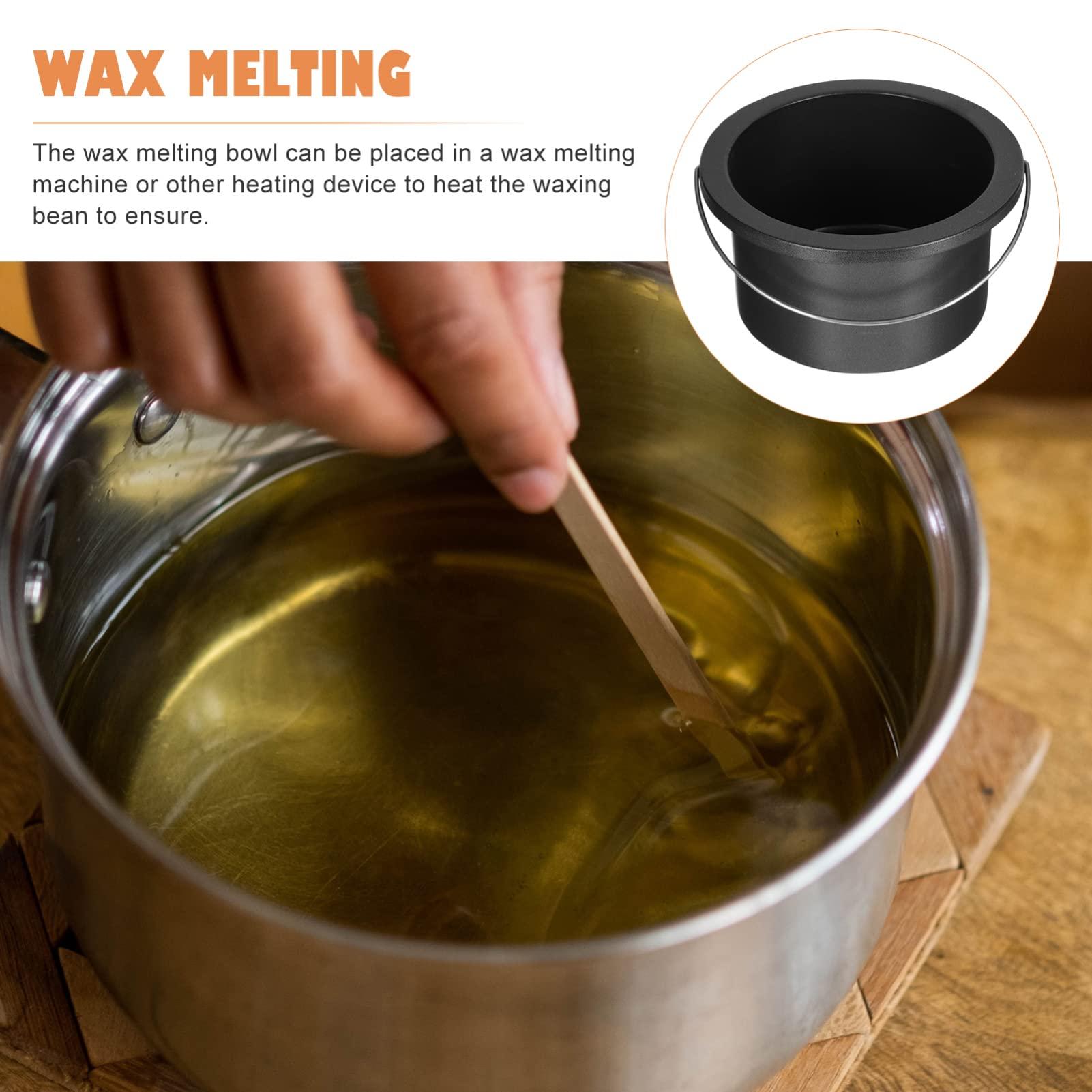 BIUDECO BIUDECO 2 Pcs Wax Melting Machine Inner Pot Hair Removal Wax Warmer Pot Wax Melting Bowl Wax Warmer Replacement Pot Sealing Wax Melting Pot Wax Warmer Inner Pot Wax Melt Pot Aluminum Black