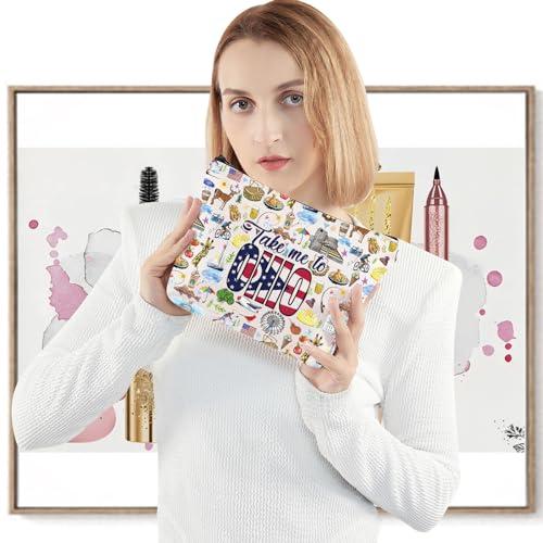 WZMPA WZMPA Ohio State Trip Cosmetic Bag Ohio Tourist Gift Take Me To Ohio Zipper Makeup Pouch Bag Ohio Travel Merchandise (Take Ohio)