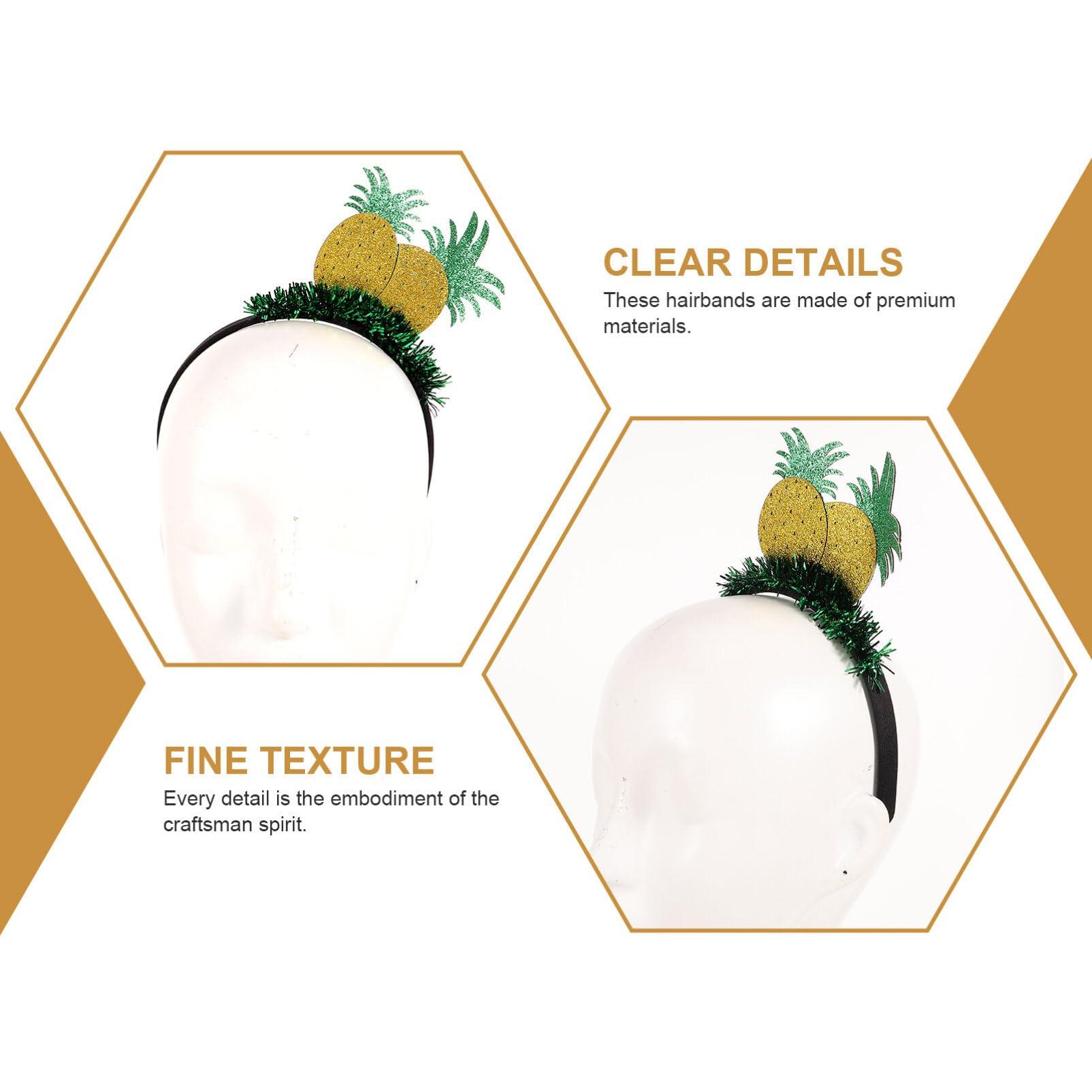 Ipetboom Ipetboom Pineapple Headband, 2pcs Hawaiian Tinsel Pineapple Head Boppers, Glitter Fruit Beach Pool Summer Party Hair Hoop Headwear Tropical Hair Accessories Decorations