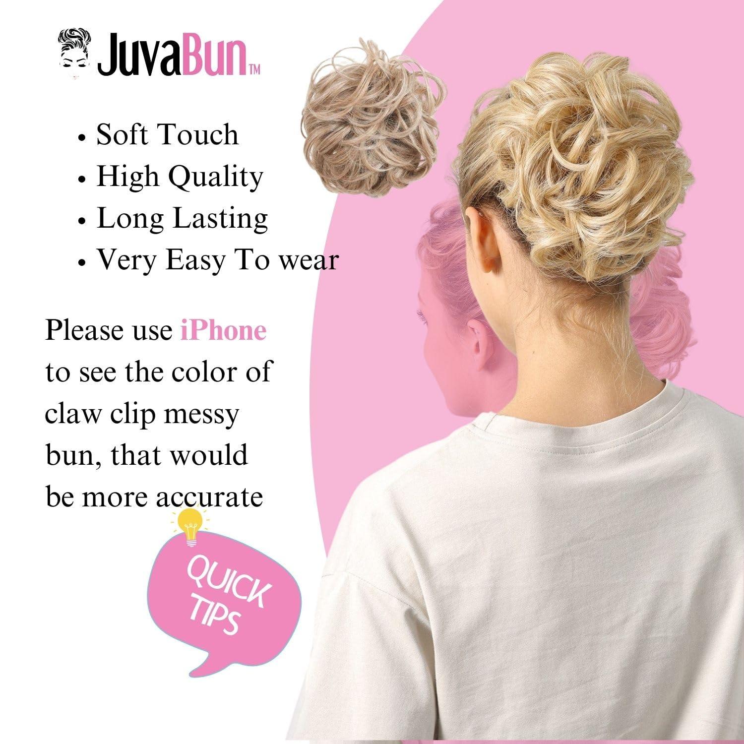 Juvabun Juvabun Claw Clip Messy bun-Light Blonde|Hair Pieces for Women Wavy Curly Hair Bun Clip in Claw Chignon Hair Buns Hair Piece Hair bun extension Everyday Wear Synthetic Hair Bun Scrunchie-Light Blonde
