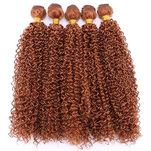 Qinhange 8-30 Inch Afro Kinky Curly Hair Bundles High Temperature Synthetic Hair Extensions For Black Women #613 18inches 3 pcs
