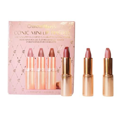 CHARLOTTE TILBURY CHARLOTTE TILBURY Iconic Mini Lip Trio Kit - Pillow Talk, Walk of No Shame, Supermodel 0.03 Ounce (Pack of 3)