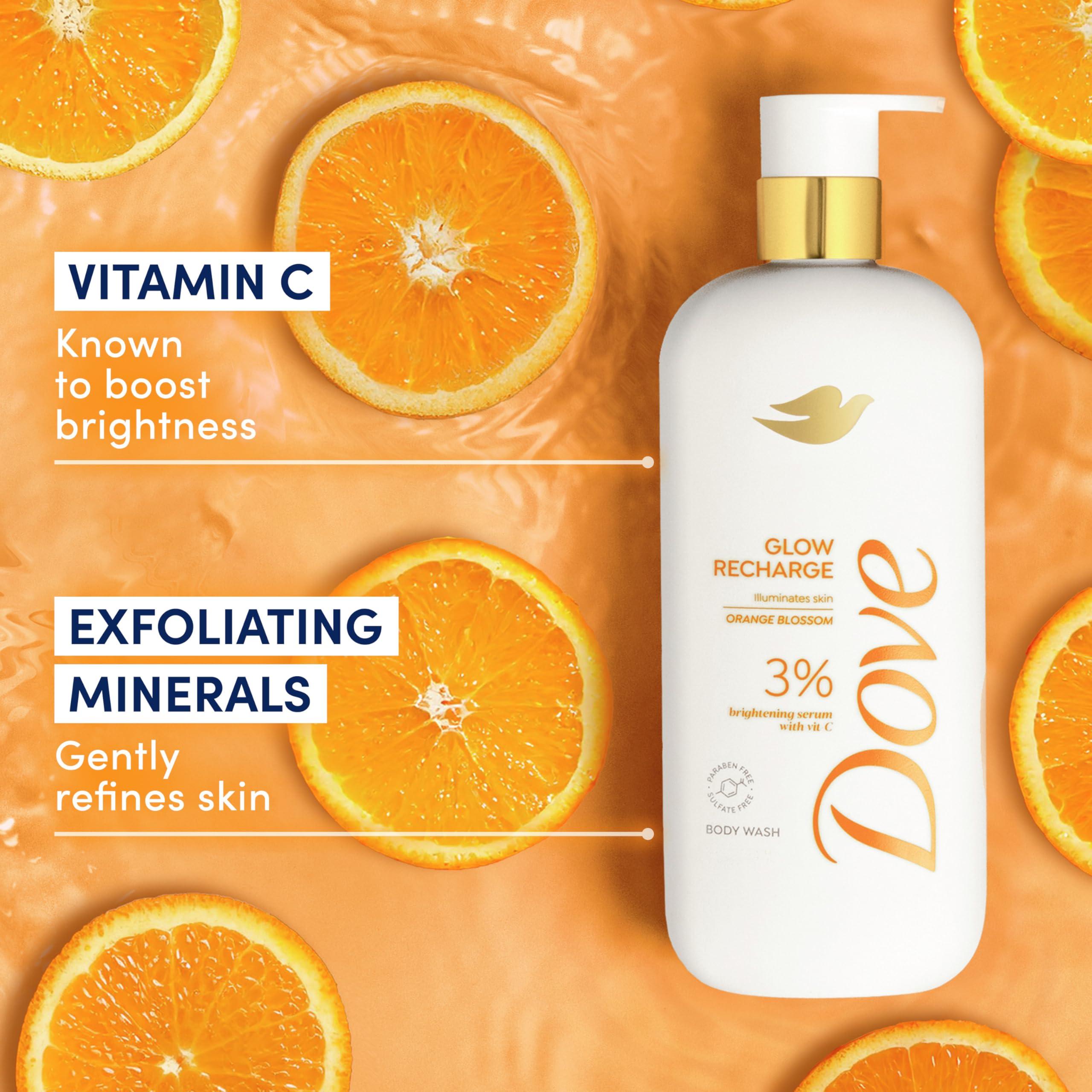 Dove Dove Exfoliating Body Wash Glow Recharge Energizes & illuminates skin 3% brightening serum with vitamin C 18.5 oz