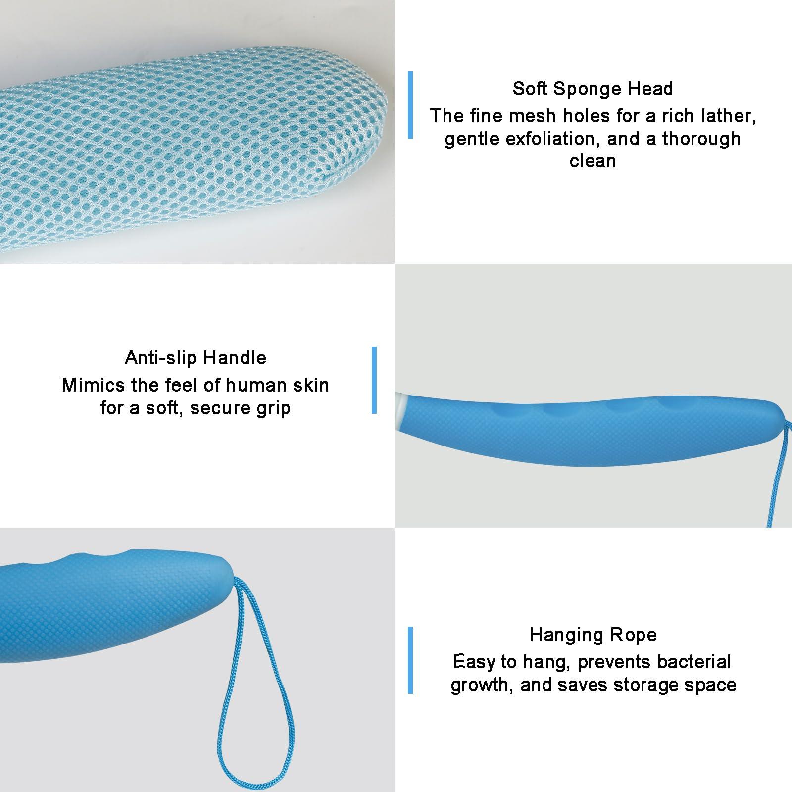 Leetye Mei Leetye Mei Long Handled Shower Brush, Non-Slip Long Handle Bath Brush, Back Body Brush Gentle Exfoliating and Lather Well Deep Cleansing Long-Lasting for Body