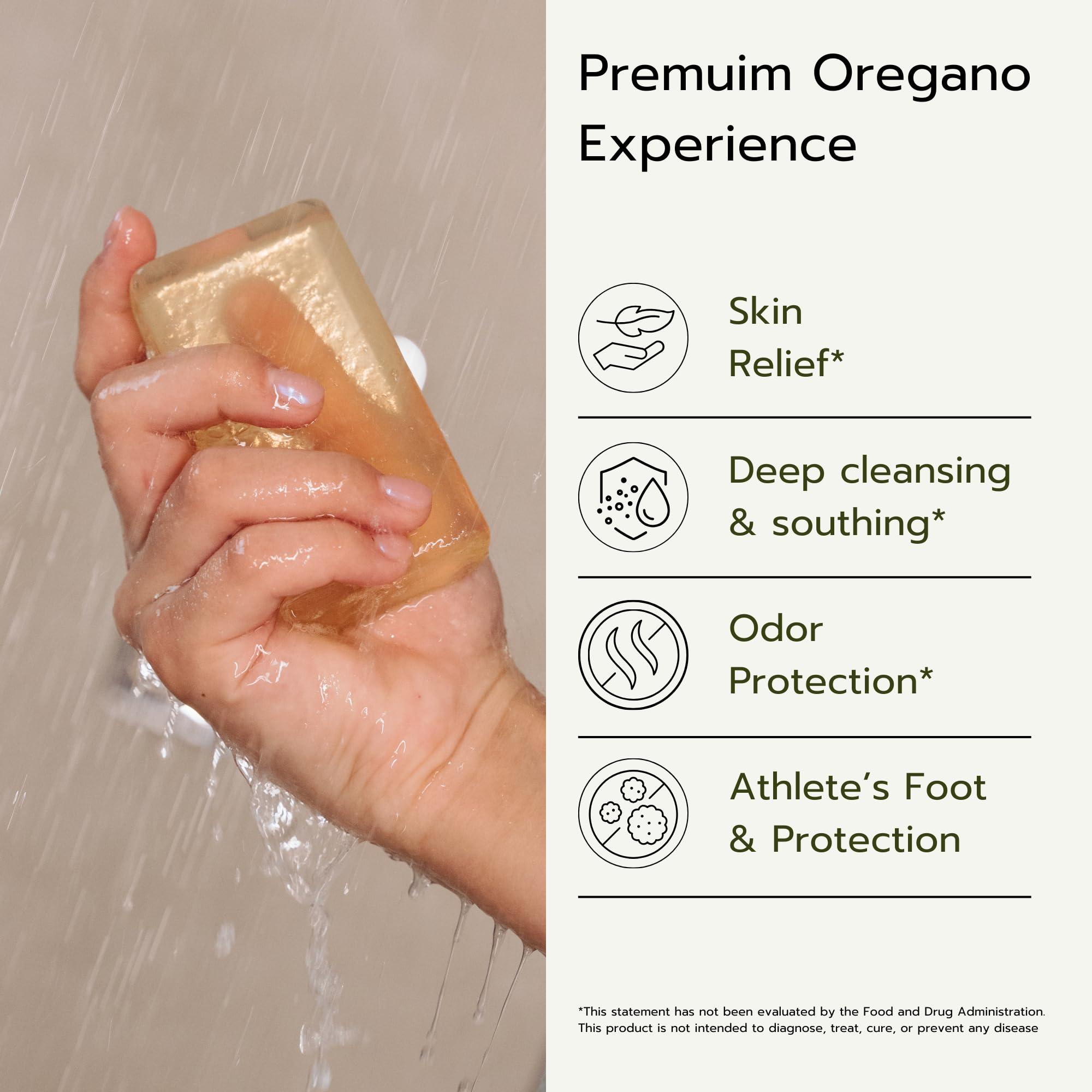 AROMAVITA Aromavita Oregano Oil Soap Bar - Natural Plant Therapy Hand Soap & Body Wash Oregano Oil Extract Soap - Topical Skin Cleanser Oil of Oregano Soap Bar - for Acne, Eczema, Foot and Nail Problems, 2-pack