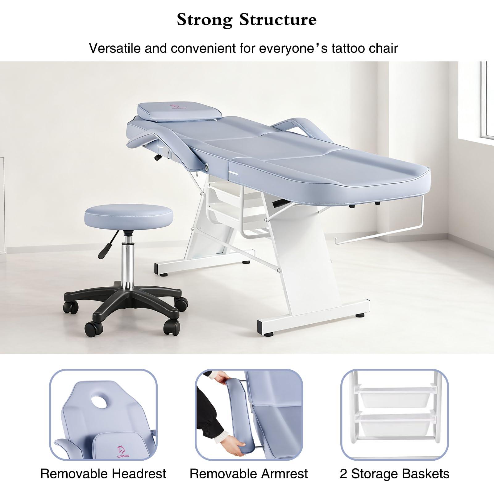 LUXMARS LUXMARS Facial Chair Massage Table 73in 3-Section Multipurpose Massage Bed Professional Tattoo Table Salon Spa Equipment for Facial Spa Beauty Spa Salon Equipment-Purple