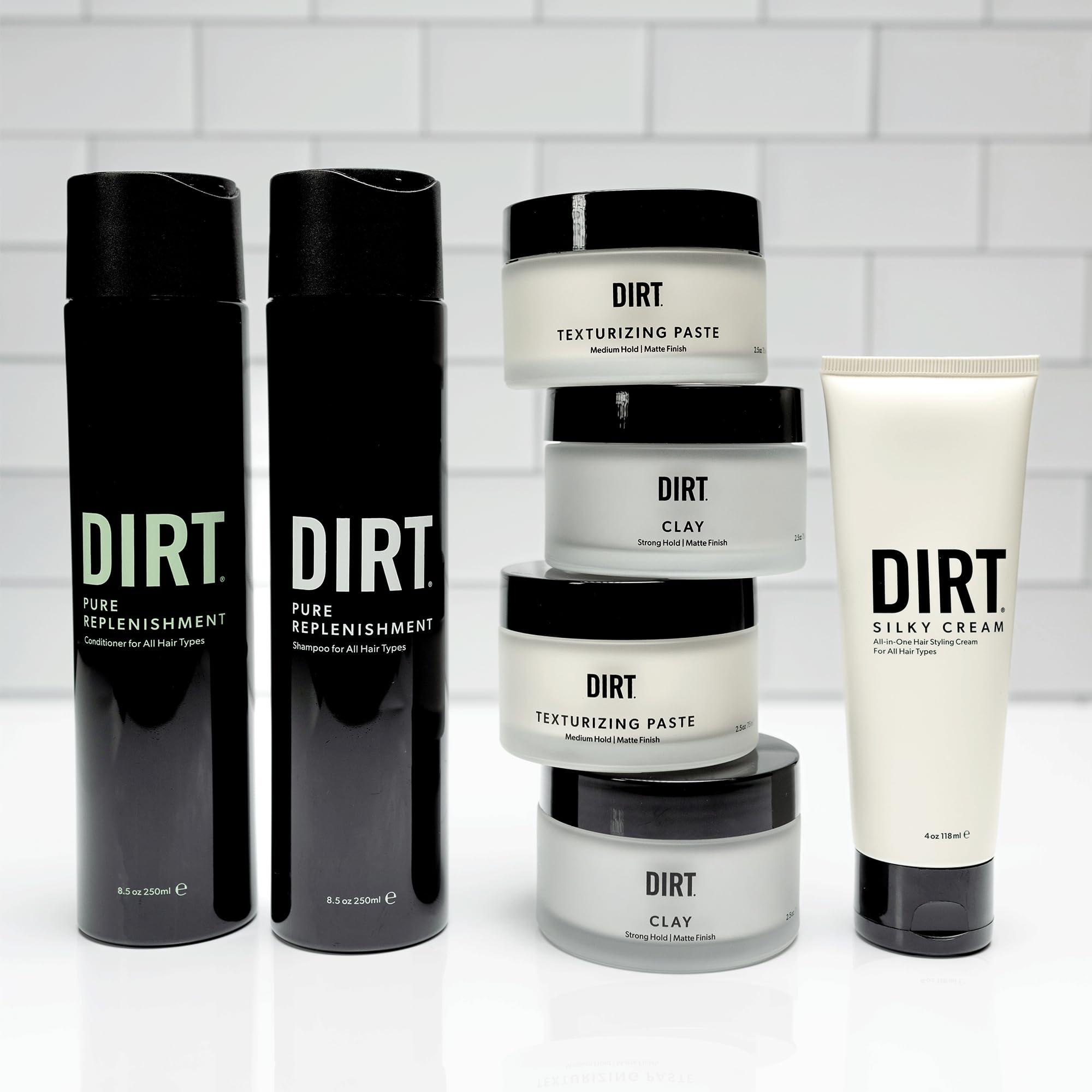 Dirt Texturizing Paste- Medium Hold- Matte Finish- 2.5 Oz- Creamy, ultra-rich formula defines, shapes, and infuses hair with skincare-grade ingredients- Dragon Fruit supports rebalance in microbiota