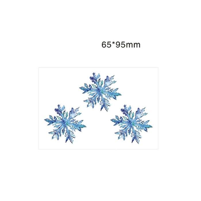 GoDdis 2 Pieces Of Snowflake Tattoo Stickers Temporary Tattoos Fake Tattoo For Men And Women, Waterproof And Long-Lasting, Small And Refreshing Behind-The-Ear
