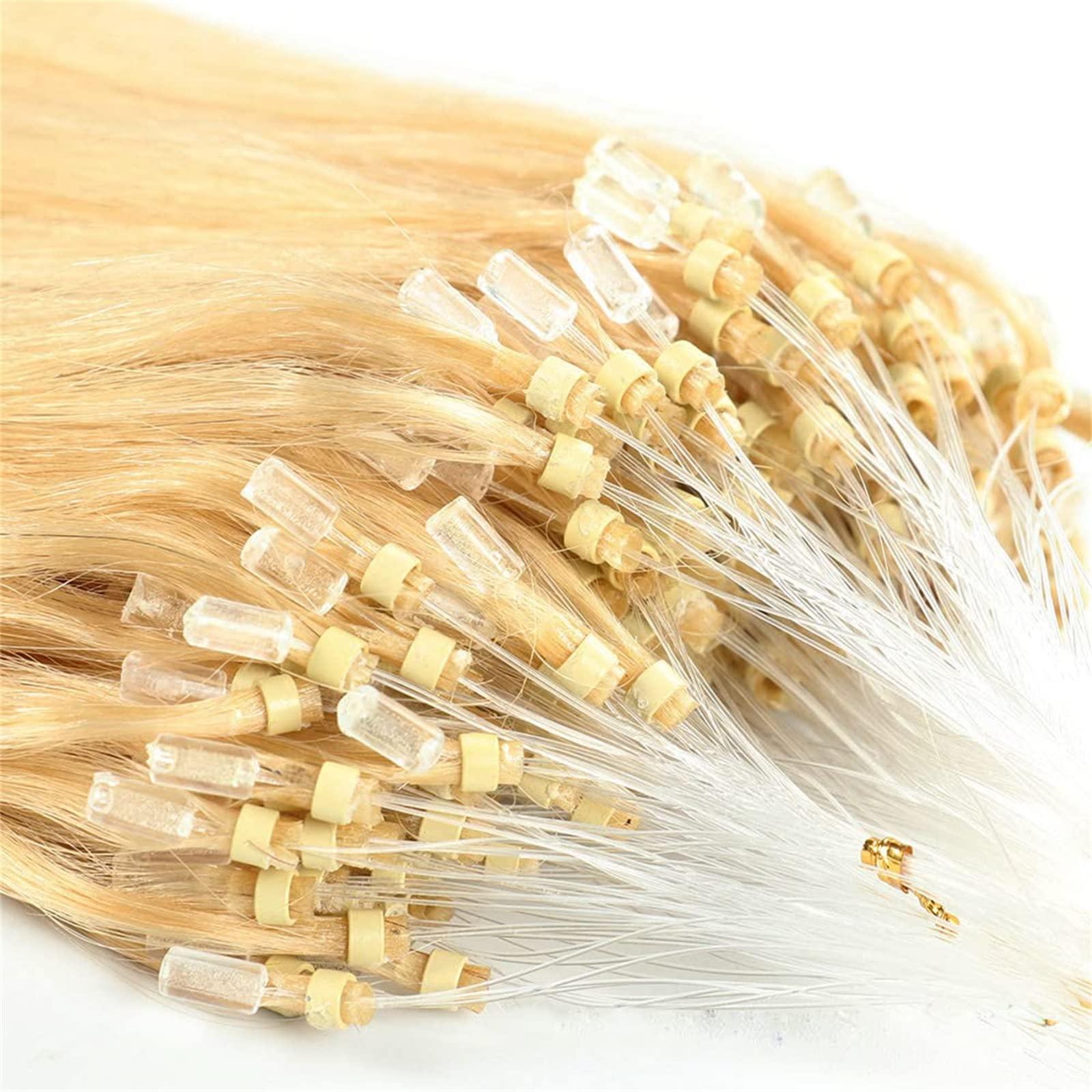 BDBD Micro Beads Human Hair Extensions, 50 Strands 8D Human Hair Micro Link Hair, Invisible No Trace Remy Hair Extension,22in