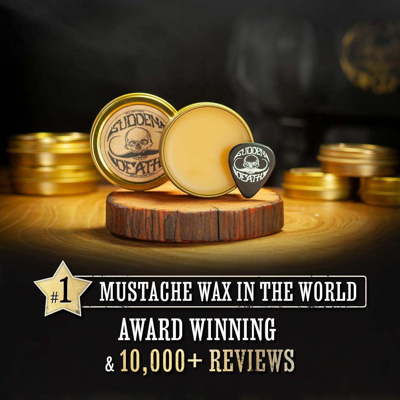 THE VINTAGE GROOMING CO. Mustache Wax Strong Hold Grooming For Men | Sudden Death Moustache & Beard Wax 1oz Tin | Perfect For Handlebar Mustaches By Death Grip | No Heat Source Required