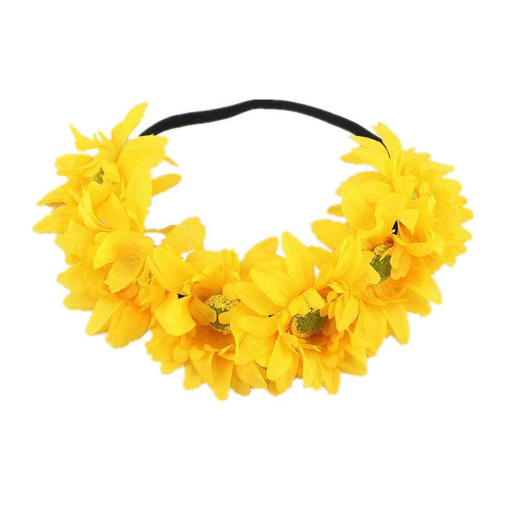 TENDYCOCO 4pcs Hawaiian Headband Sunflower Headband Yellow Headband Orange Headband Colorful Headband Holiday Garland Sun Flower Headgear Hair Accessories Wreath Vacation Hair Ring