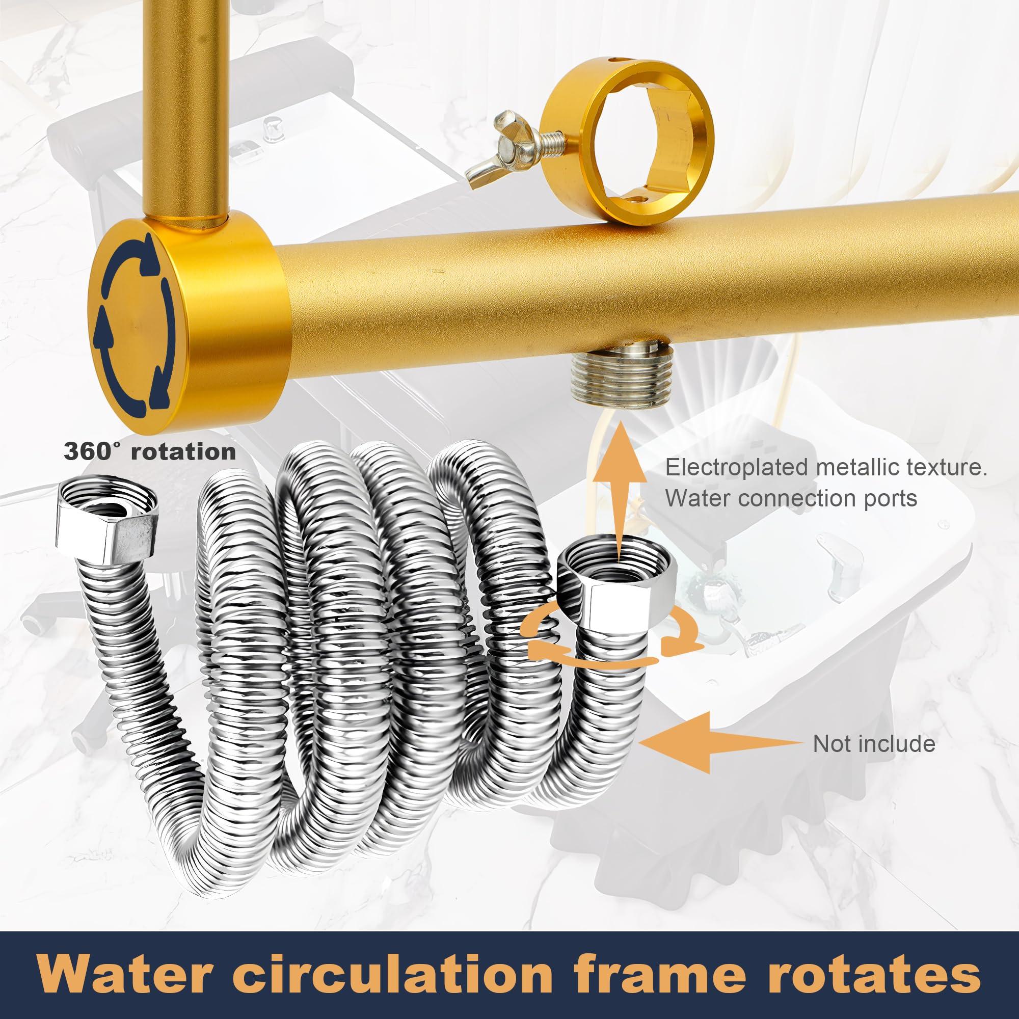 yeshine Water Circulation Rack with Pillow Kit, Head Spa Equipment Frame with Outlet Holes, Head Spa Waterfall Equipment, Water Circulation Frame for Most Salon Massage Hair Shower Shampoo Bed Accessories