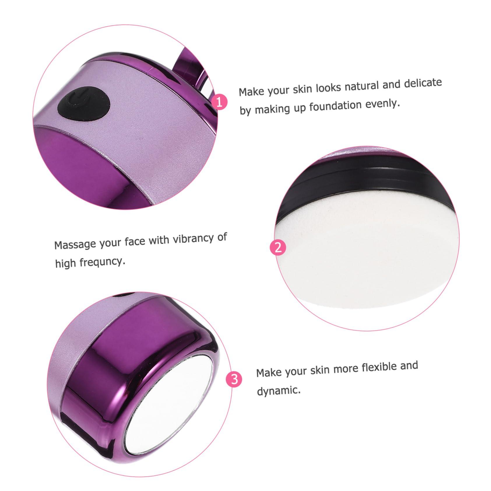 Ipetboom Ipetboom 2pcs Electric Makeup Powder Puff Blender Facial Puff for Even Foundation Purple Battery Operated Easy to Clean