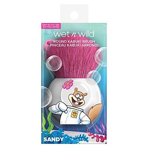 wet n wild Wet n Wild 1114237, Round Kabuki Brush SpongeBob Squarepants Makeup Tools Cheeks Round Foundation Brush, Sandy