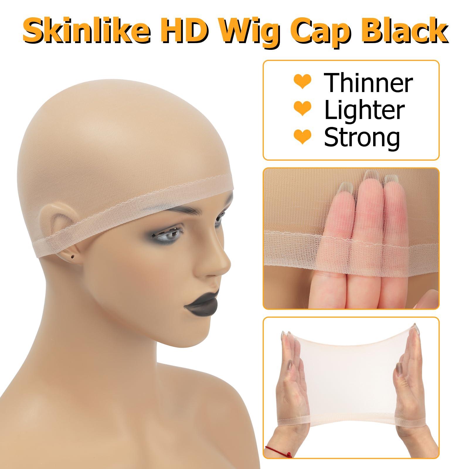 BEEOS BEEOS Nude SKINLIKE HD Wig Cap, 24 Pieces Invisible and Sheer Breathable Ultra-thin Stretchy Stocking Caps for Lace Front Wigs, Bald Cap for Women