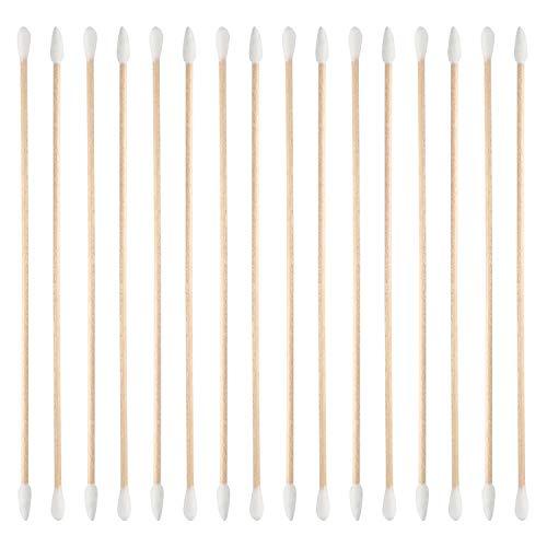 Norme Norme 6 Inch Caliber Cleaning Swabs Round/Pointed Tip with Wooden Handle Cleaning Swabs for Jewelry Ceramics Electronics in Storage Case, 300 Pieces (Pointed and Round Tip)