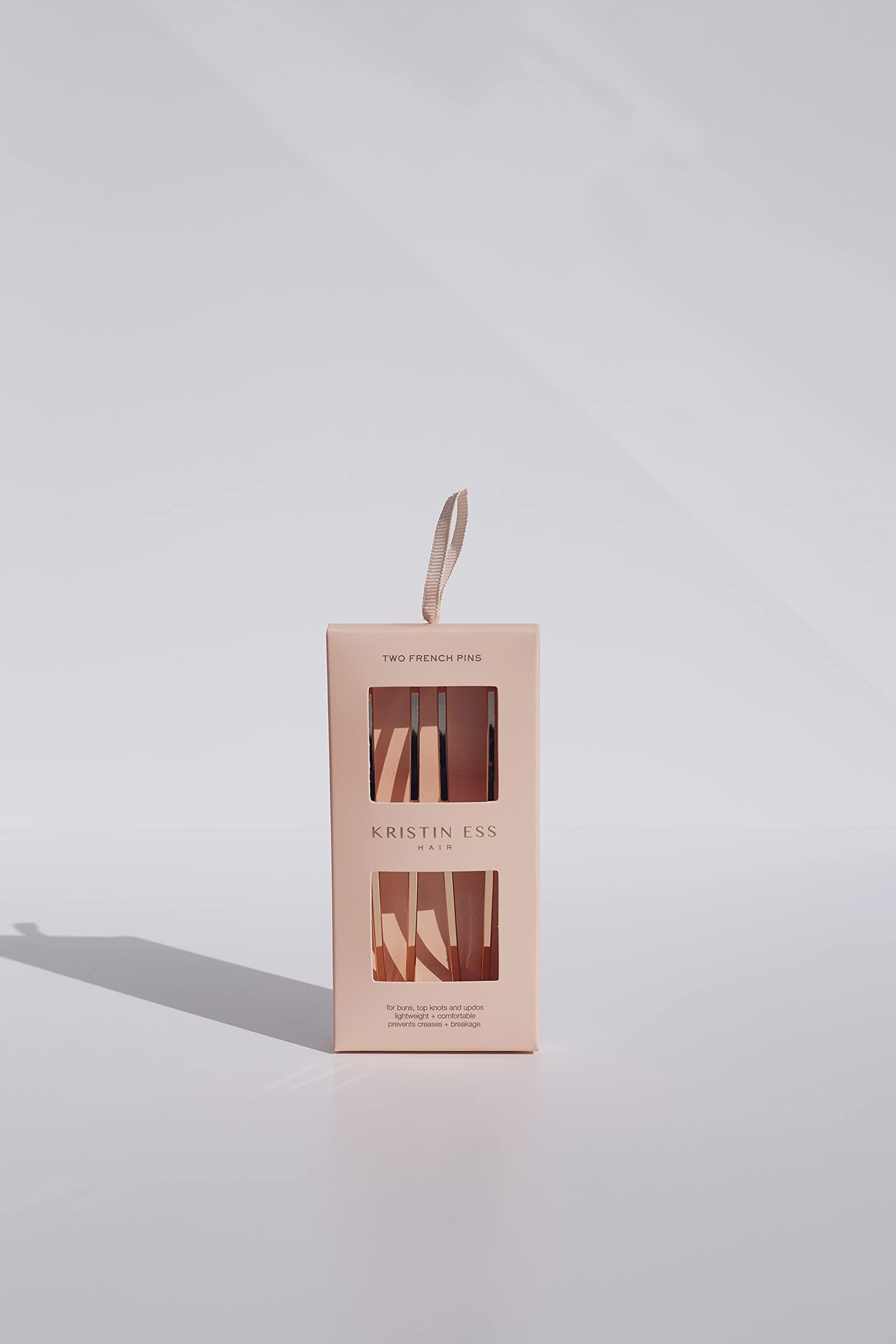 Kristin Ess Kristin Ess French Pin Set of 2 - U Shaped French Hair Pins for Buns, Chignons, Wedding Updo Hairstyles and Top Knots - Hair Styling Accessories for Women - Gold