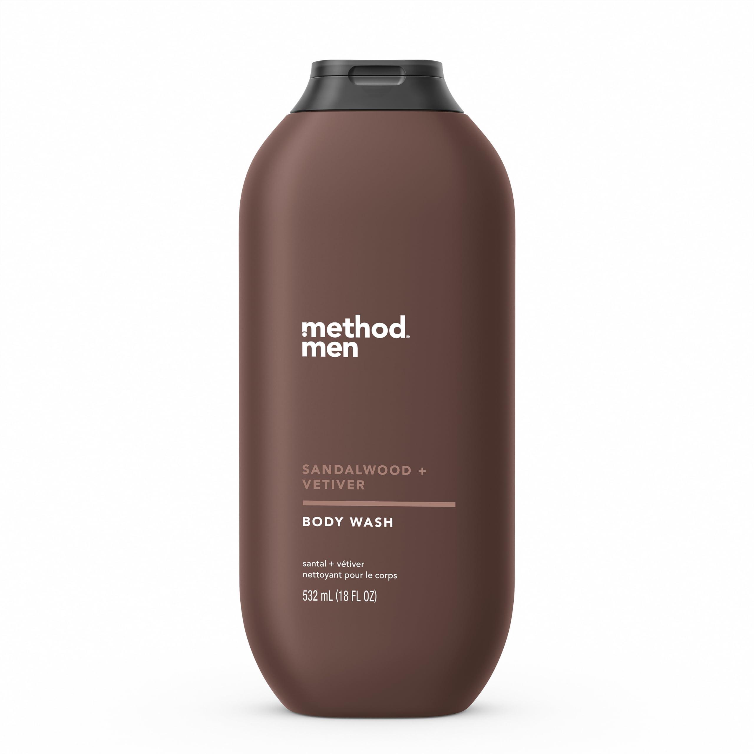 Method Method Men Body Wash, Glacier + Granite 28 FL Oz and Sandalwood + Vetiver 18 fl oz, Paraben and Phthalate Free
