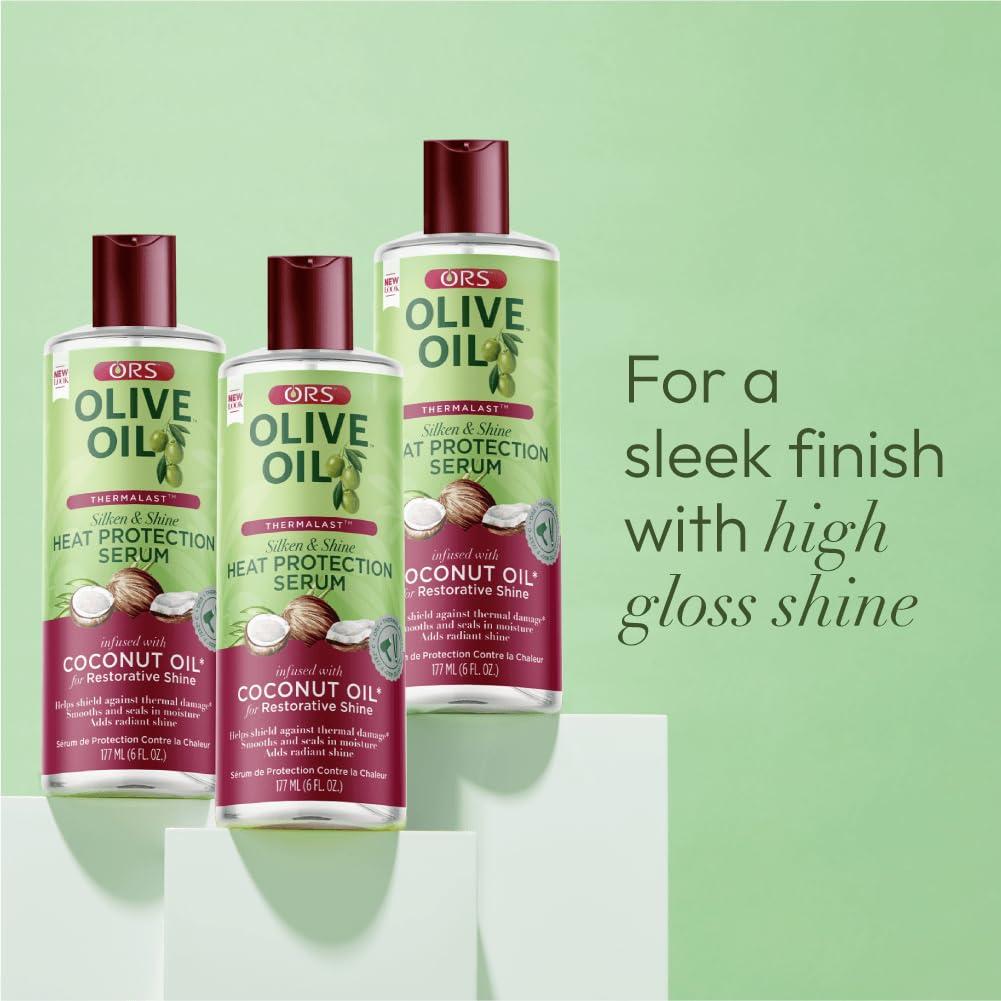 ORS Olive Oil ORS Olive Oil Heat Protection Hair Serum infused with Coconut Oil for Restorative Shine - 6 ounces (Pack of 1)