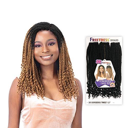 FreeTress Braids FreeTress Braids Synthetic Pre Looped Crochet Braid 3X GORGEOUS TWIST 12 (OT30), 1-pack
