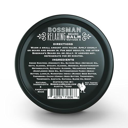 Bossman Bossman Big Boss Beard Care Kit for Men - 7 Piece Beard Grooming Kit with Jelly Beard Oil, Beard Conditioner, Beard Balm, MUDstache Wax, Bar Soap, Metal Comb, Brush - Mustache Kit (Vetiver X)