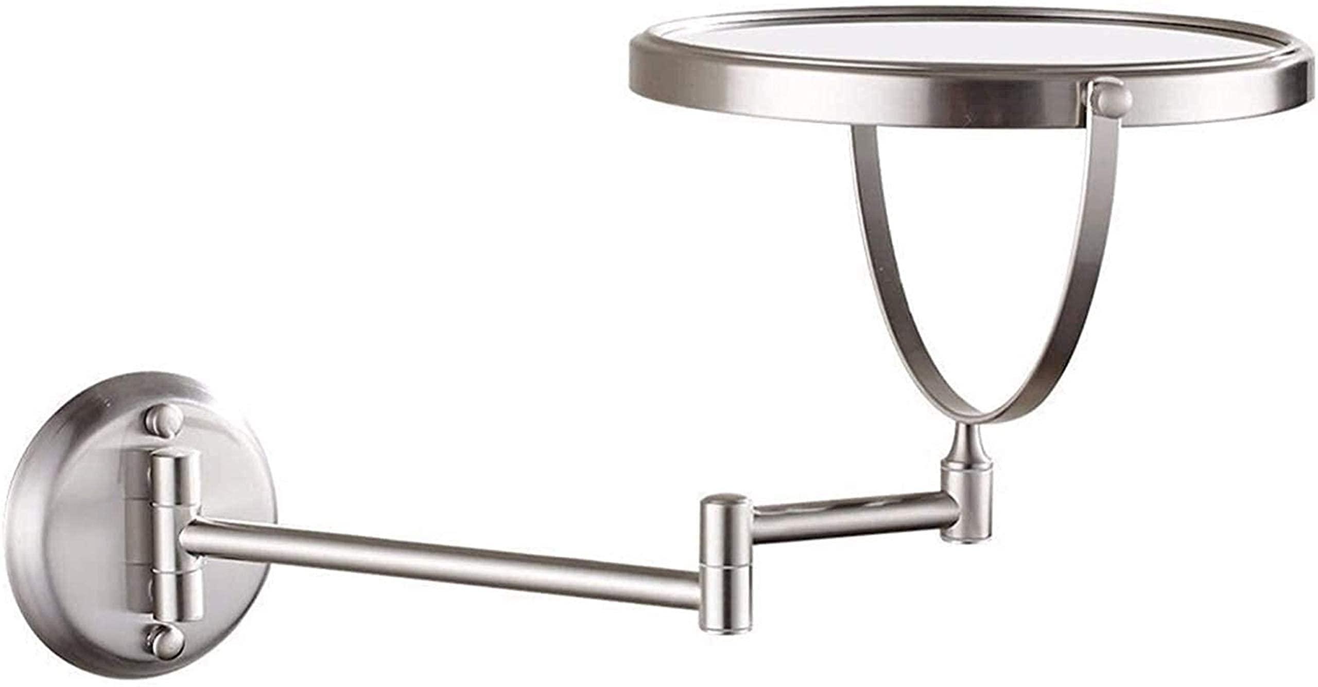 NinthAvenue Basics Makeup Mirror Shaving Mirror,Bathroom Folding 360Swivel Cosmetic Vanity Mirror Shaving in Bedroom or Bathroom/Nickel/7X