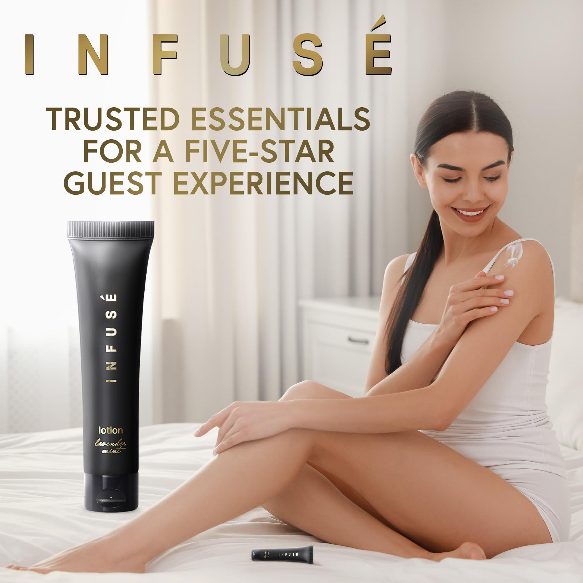 Infuse Infuse Black Hotel Toiletries Bulk | 1 oz Lotion Travel Size | For Hotels, Vacation Rentals, Gym, Luxury, Airport | Case of 20